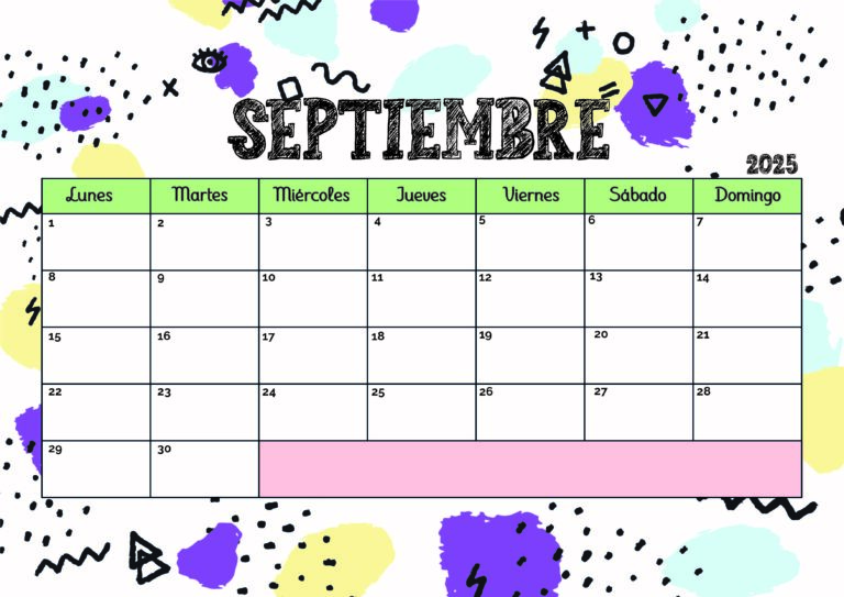 Calendario Septiembre 2025 para imprimir