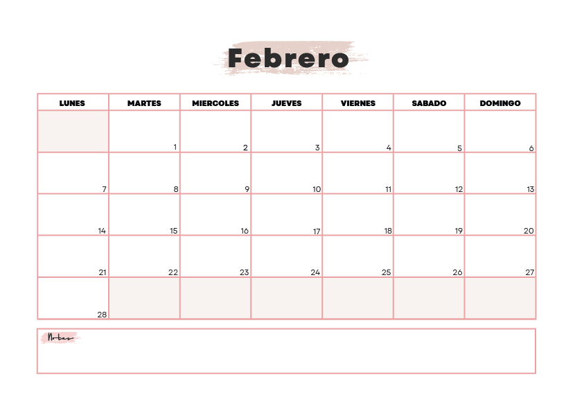 Calendario Febrero 2022 Para Imprimir 7001