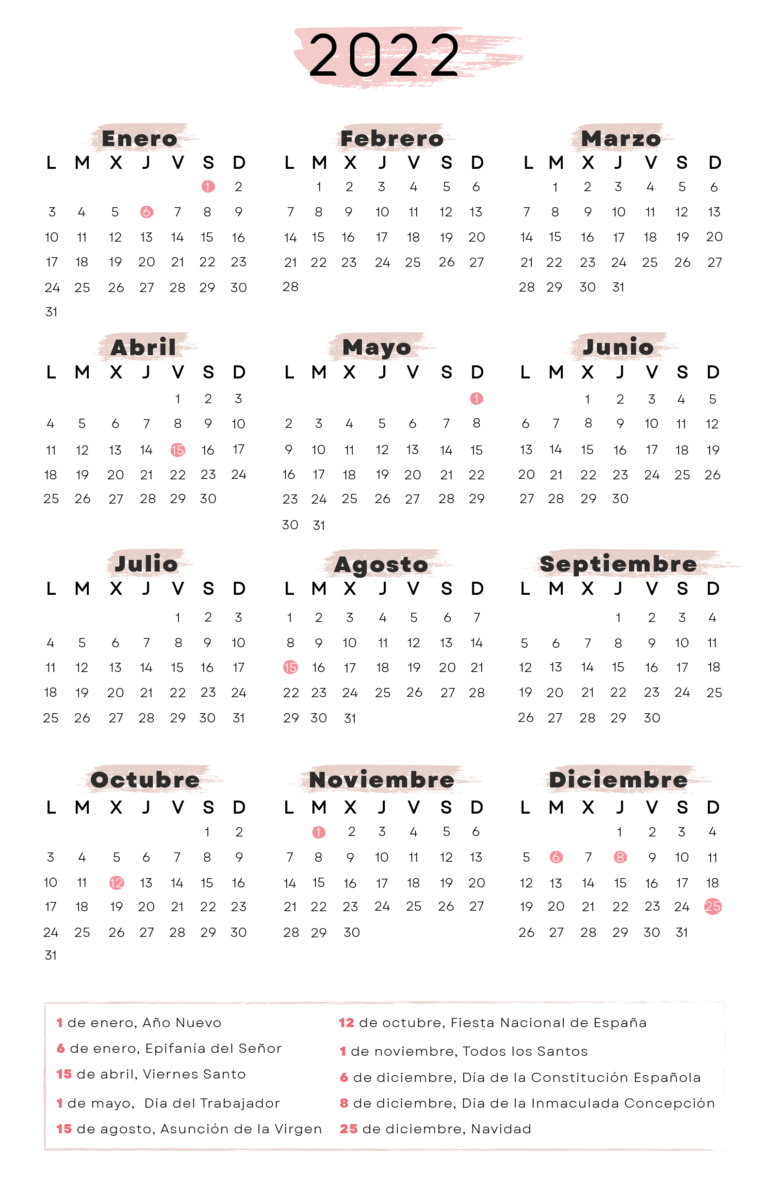 Calendario España 2022