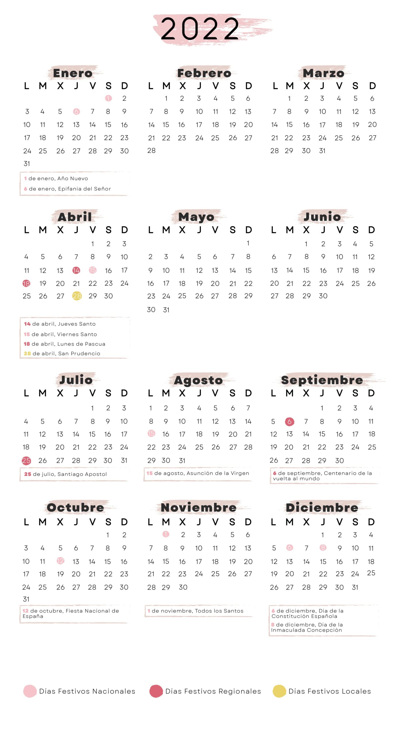 Calendario laboral Álava 2022