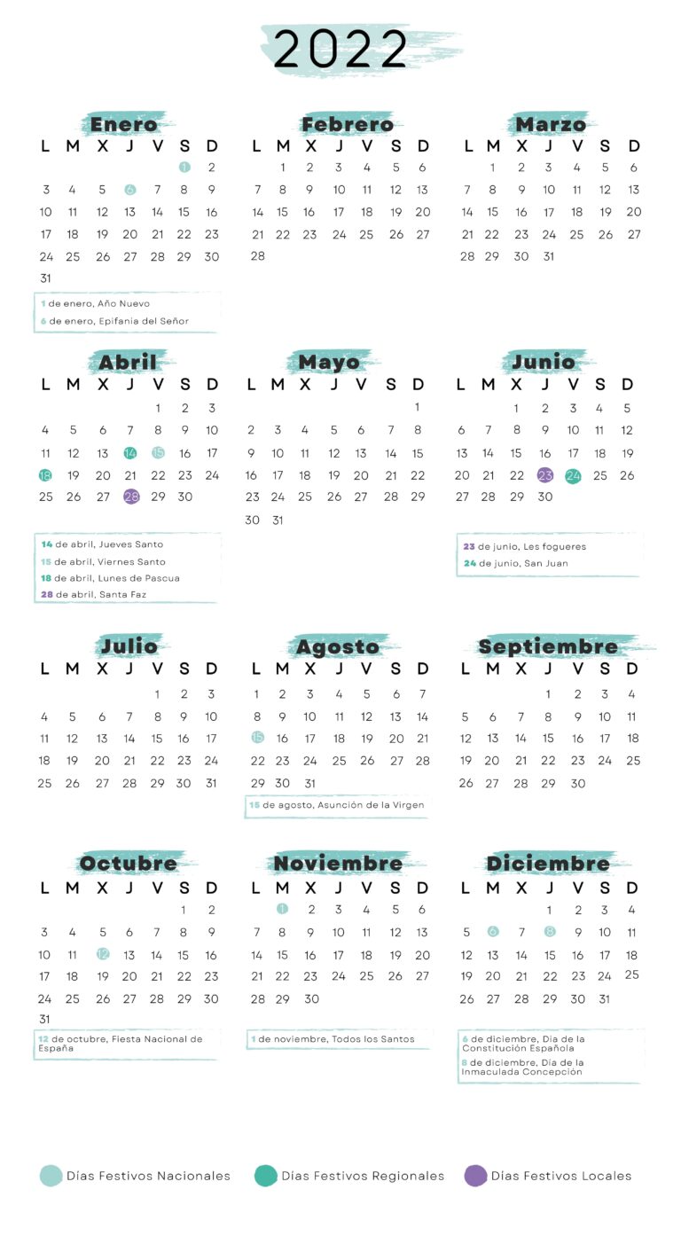 Calendario laboral Alicante 2022