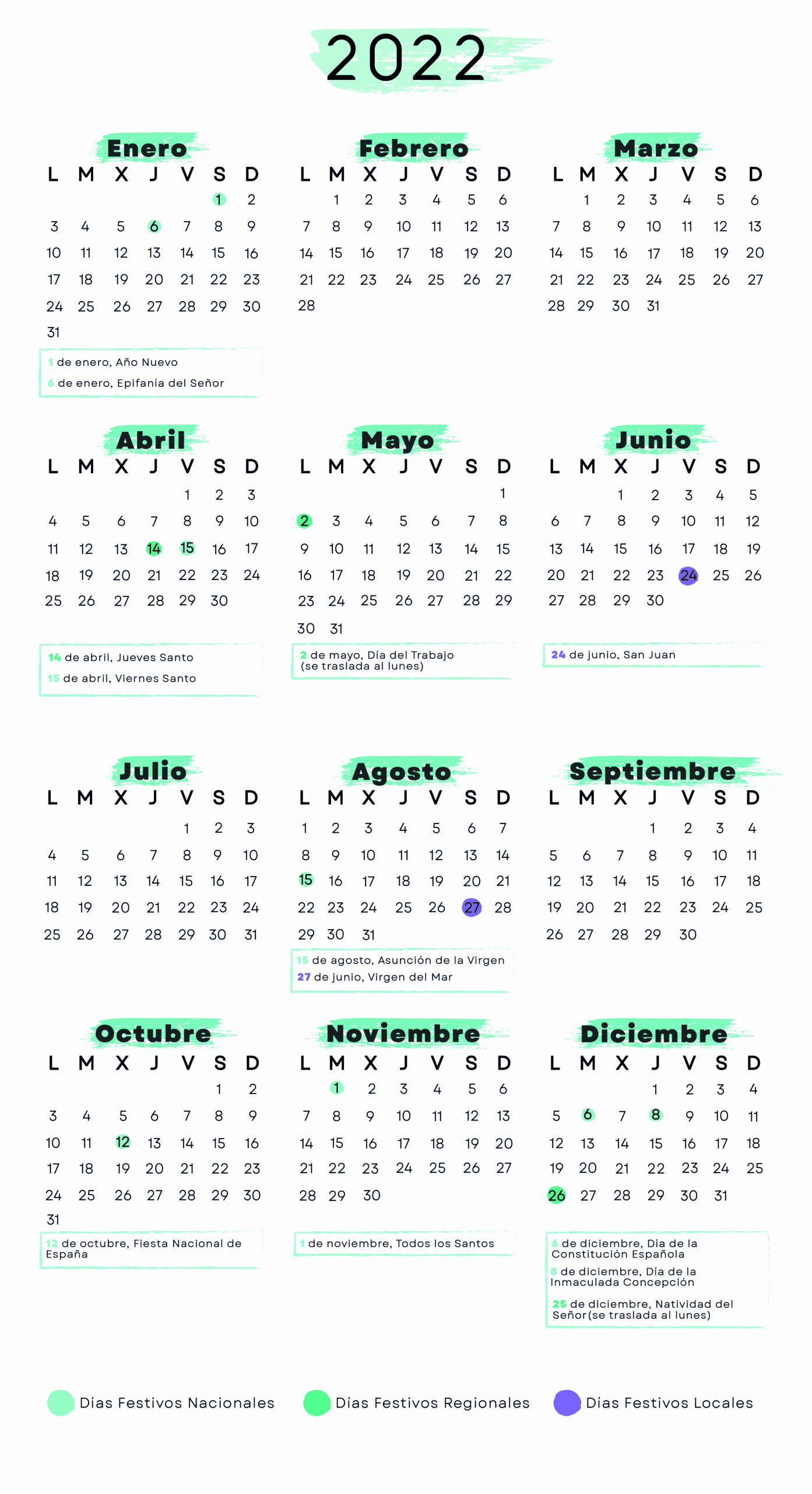 Calendario laboral Almería 2022
