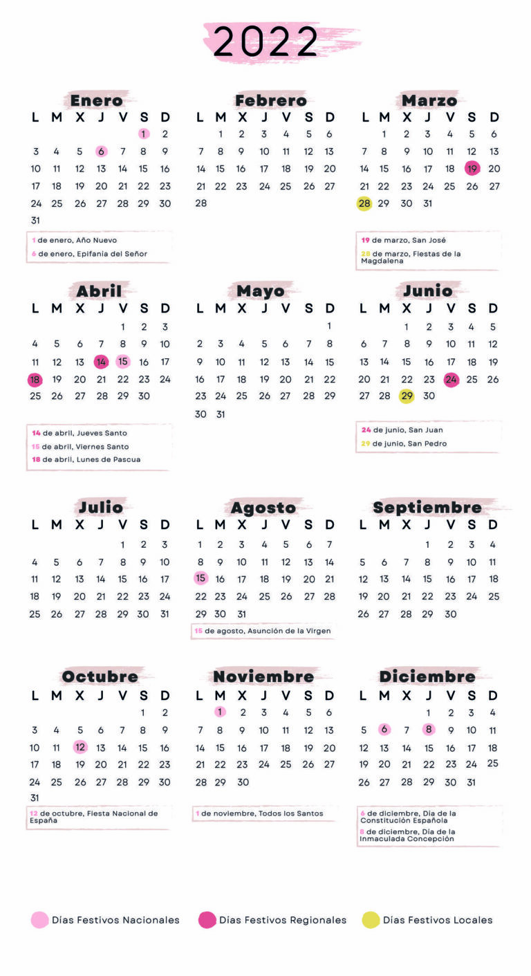 Calendario laboral Castellon 2022