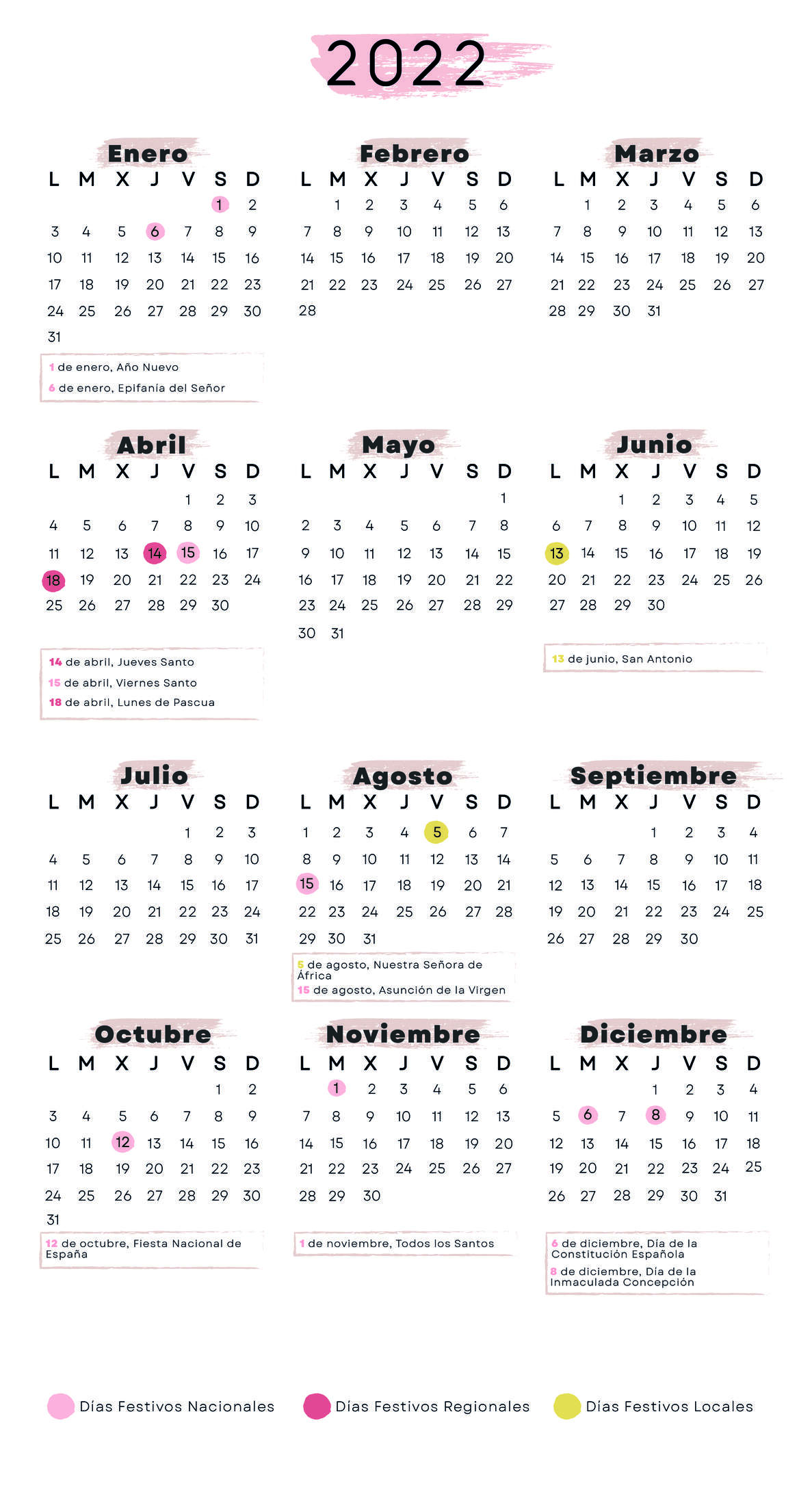Calendario laboral Ceuta 2022