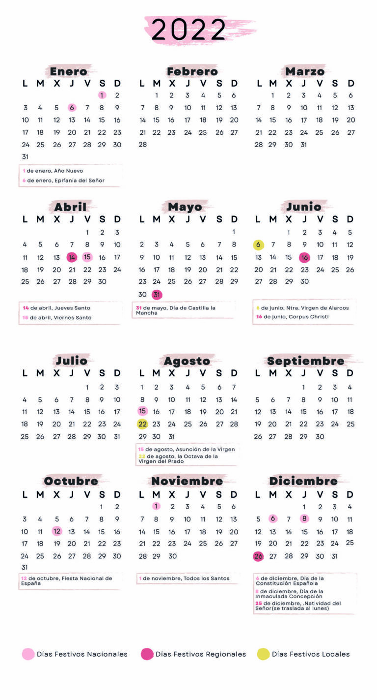 Calendario laboral Ciudad Real 2022