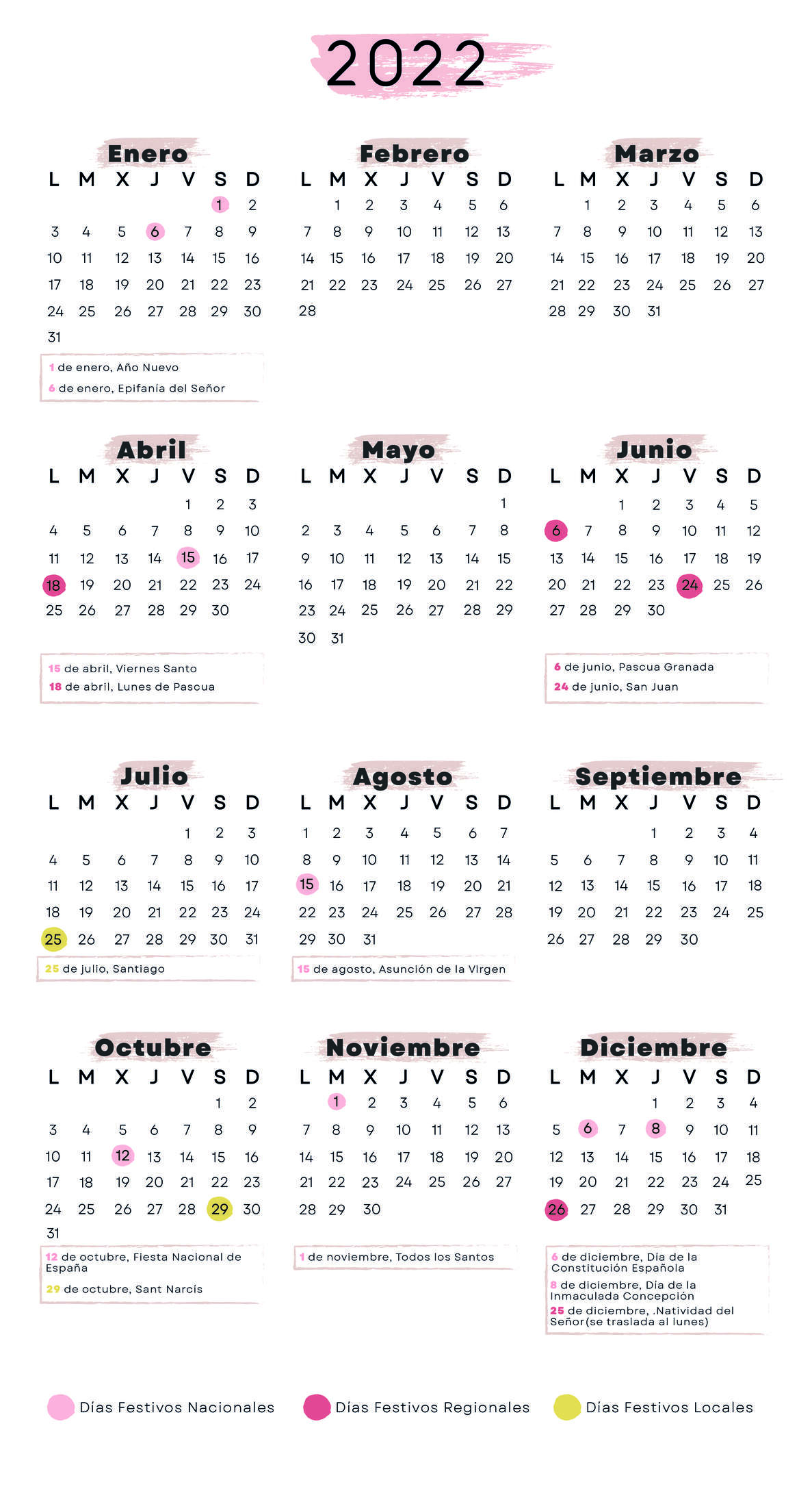 Calendario laboral Girona 2022