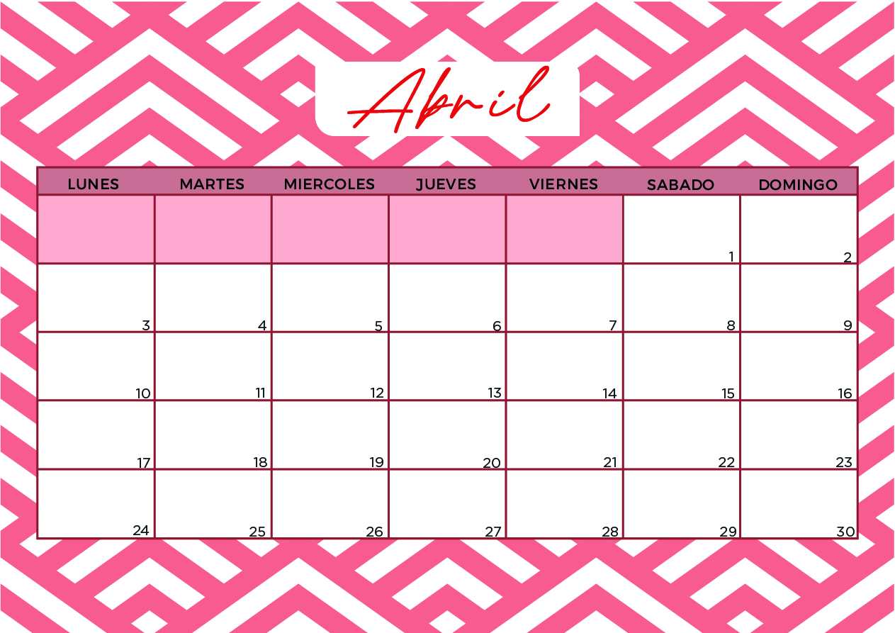 Calendario Abril 2023