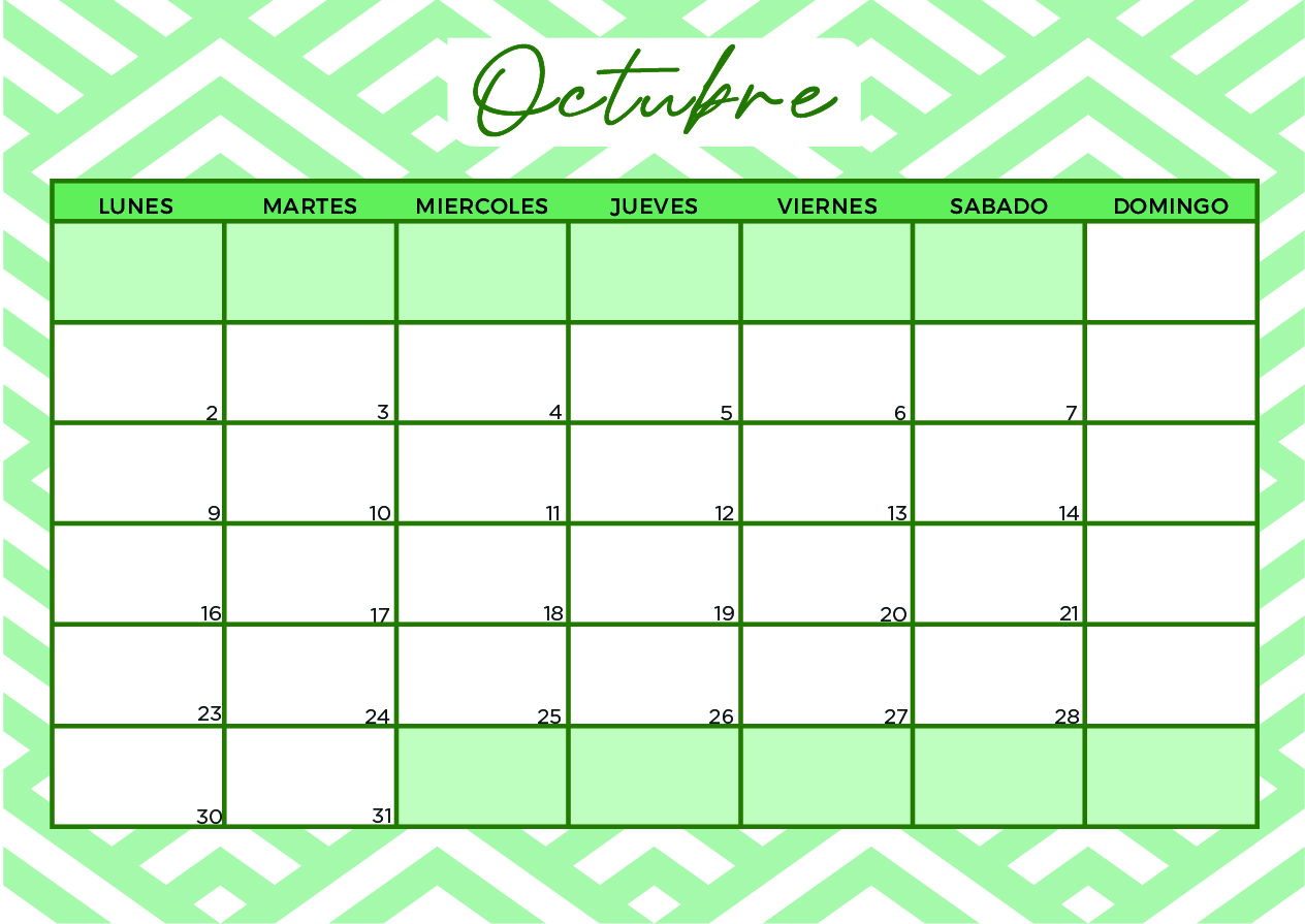 Calendario Octubre 2023