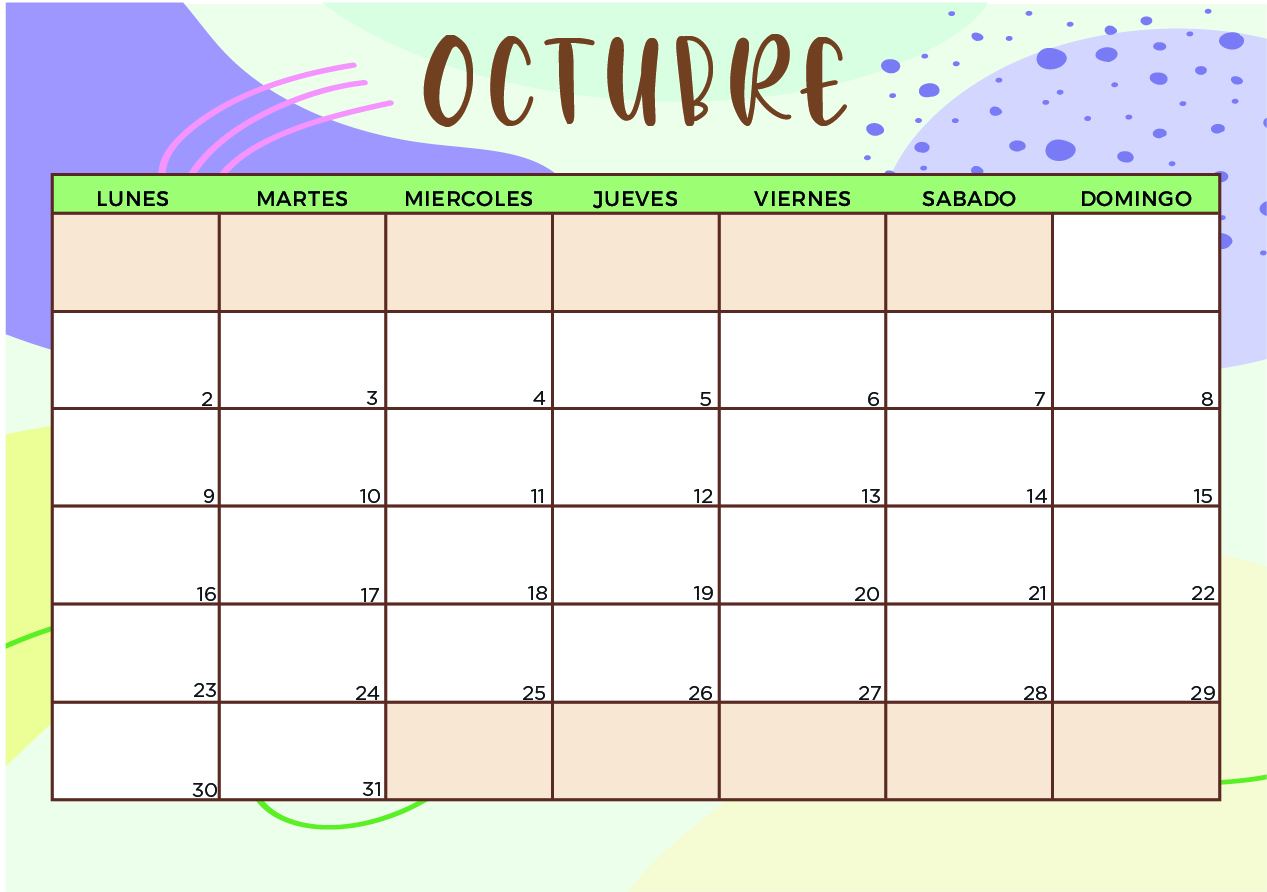 Calendario Octubre 2023