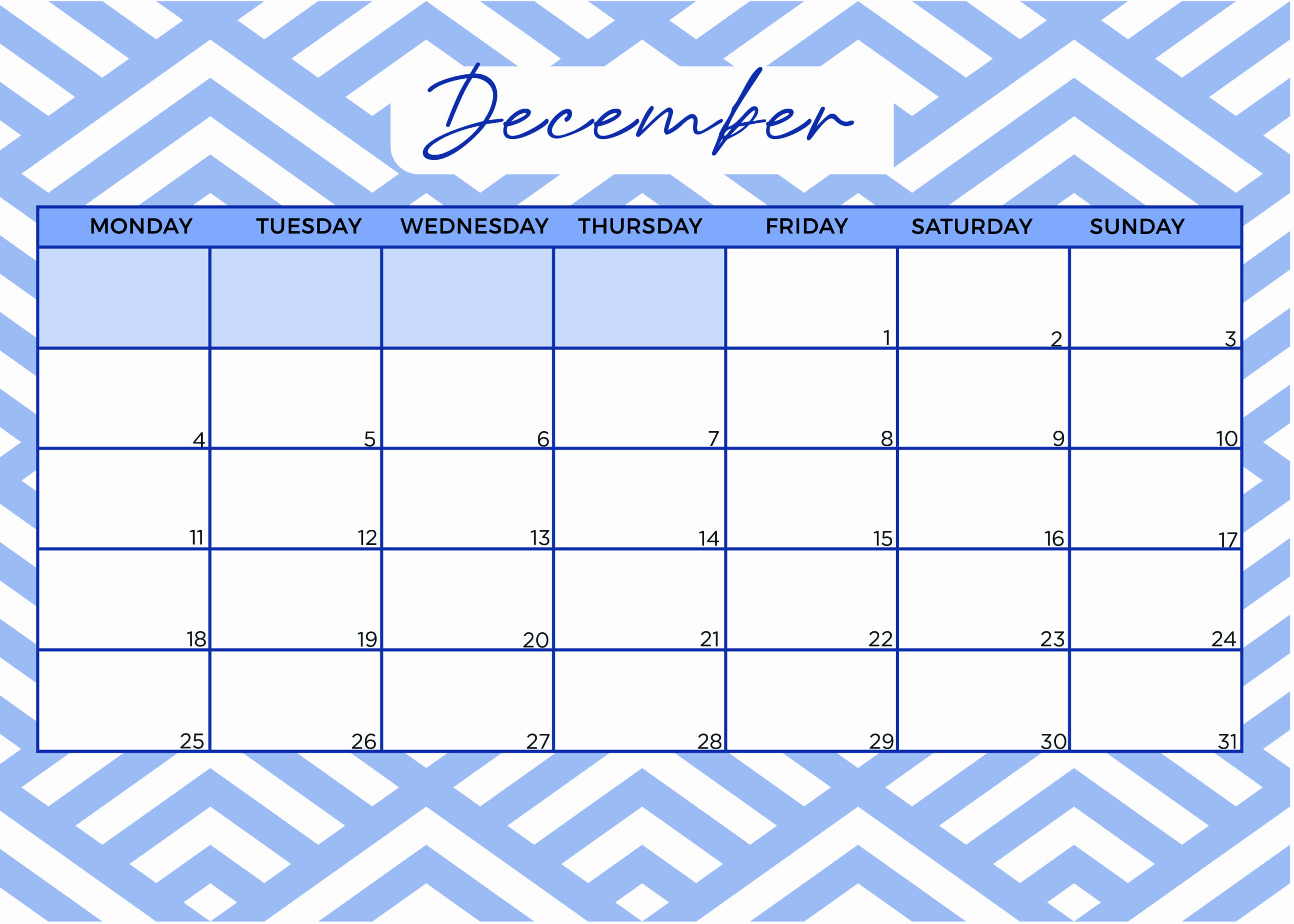 December 2023 Calendar