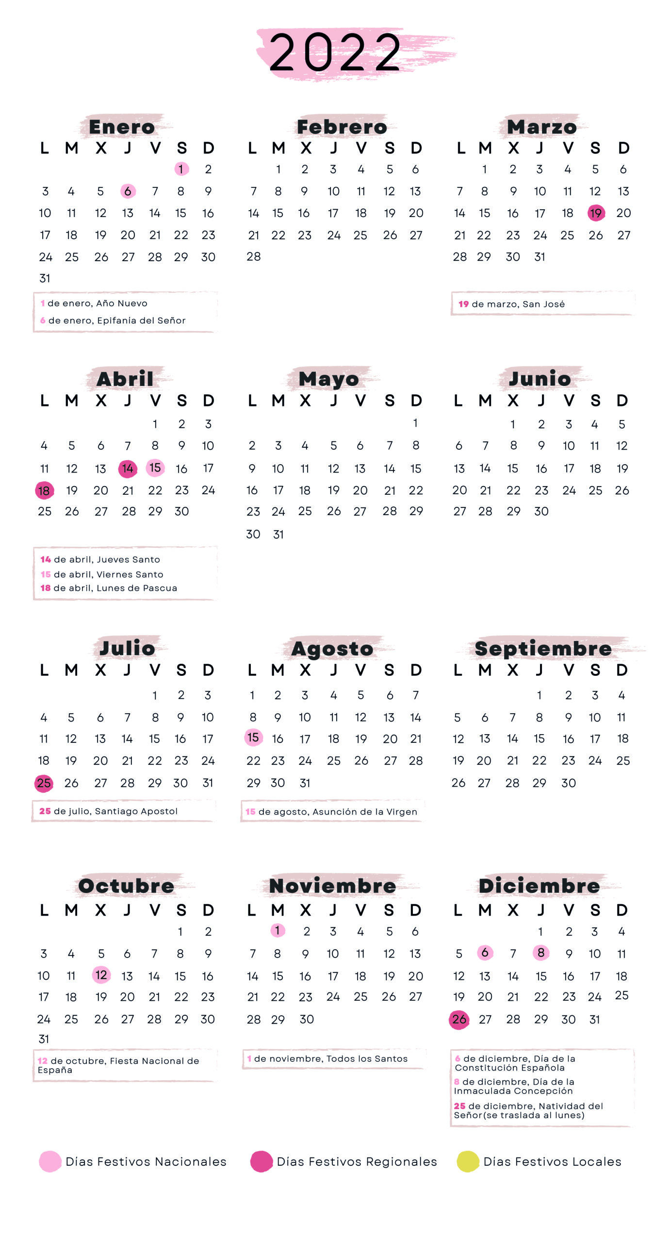 Calendario laboral Pamplona 2022
