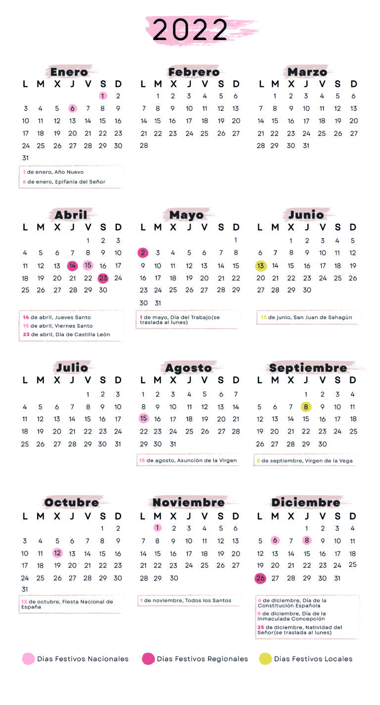 Calendario laboral Salamanca 2022