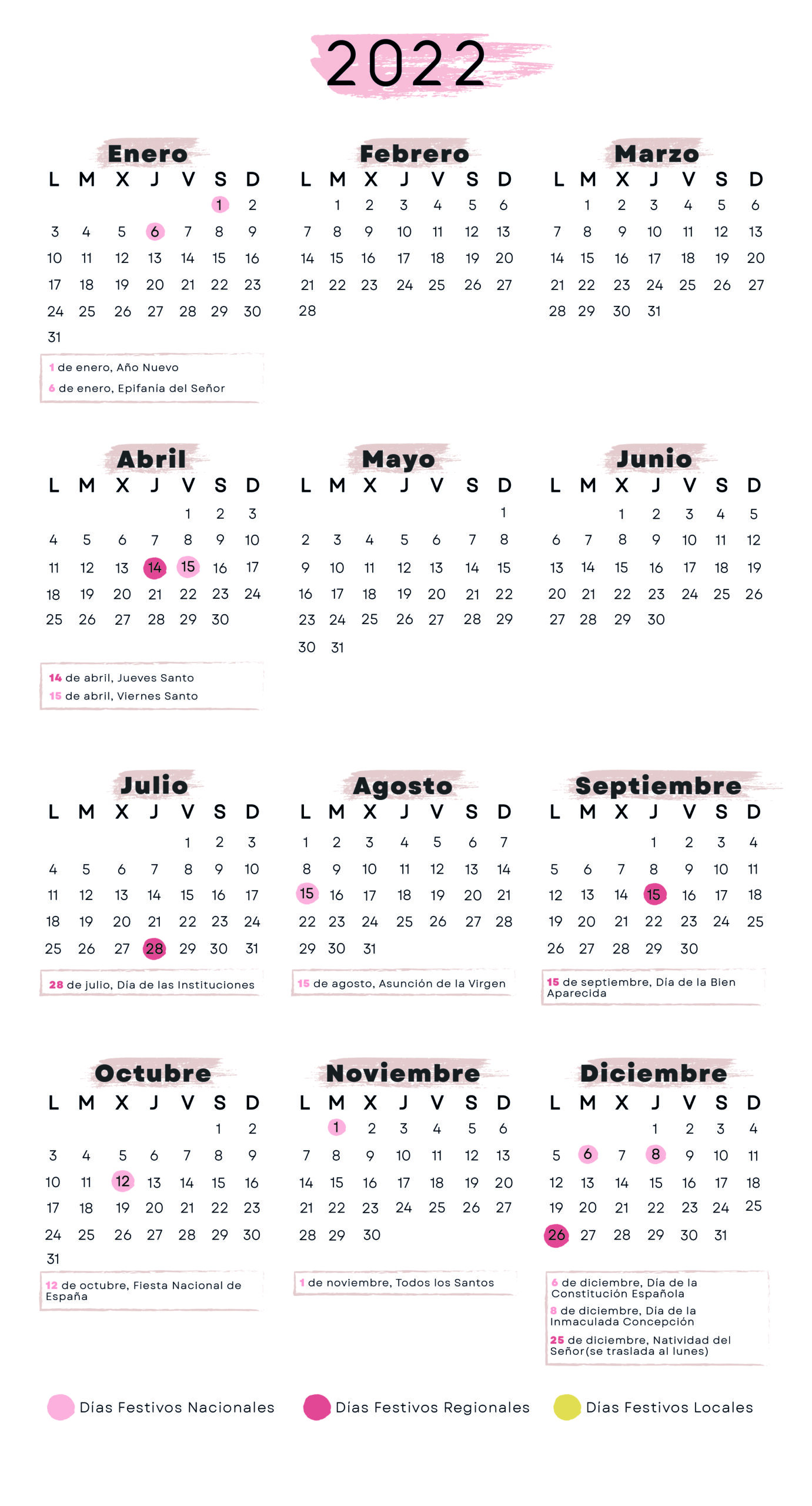 Calendario laboral Santander 2022