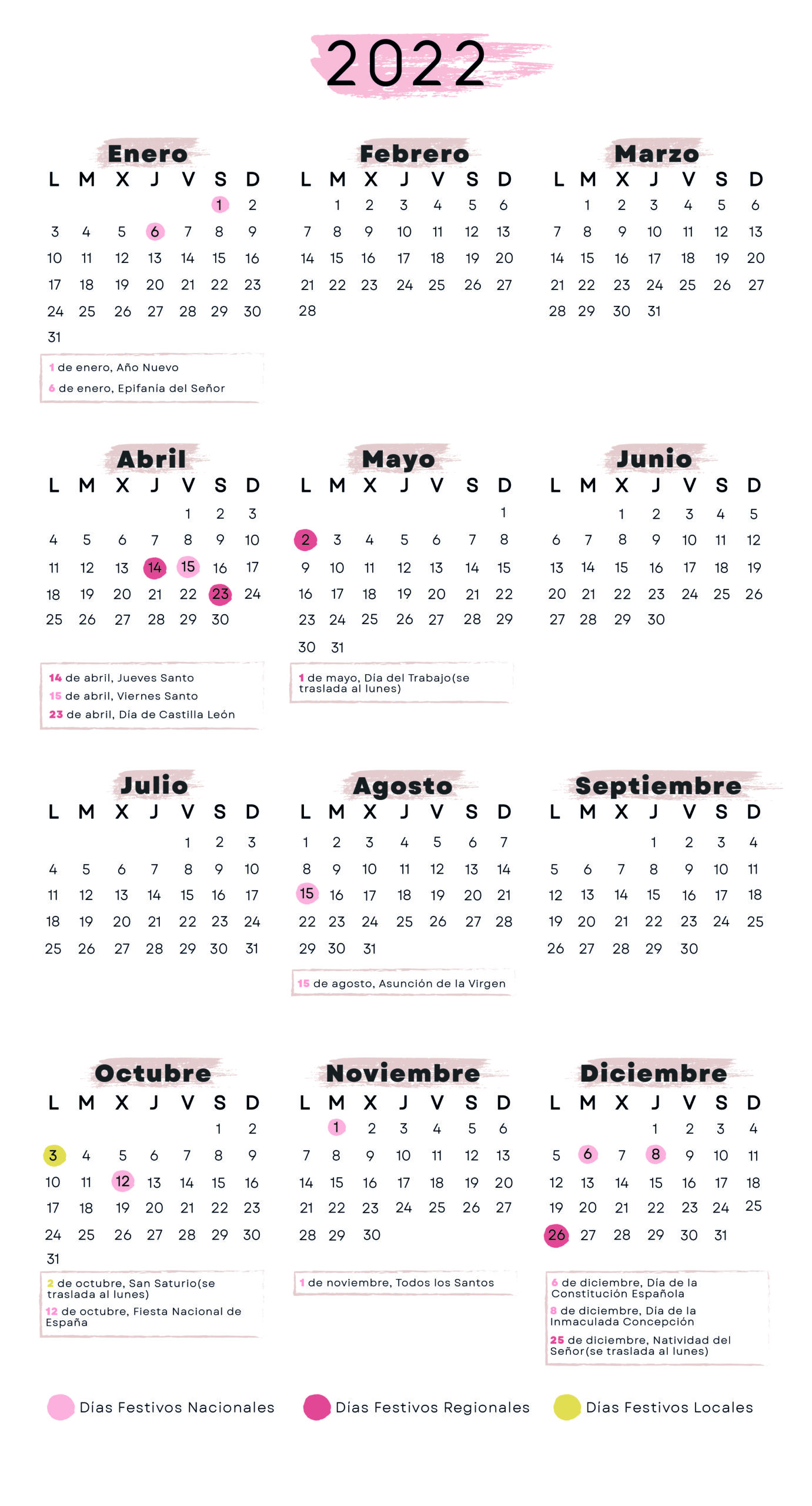 Calendario laboral Soria 2022