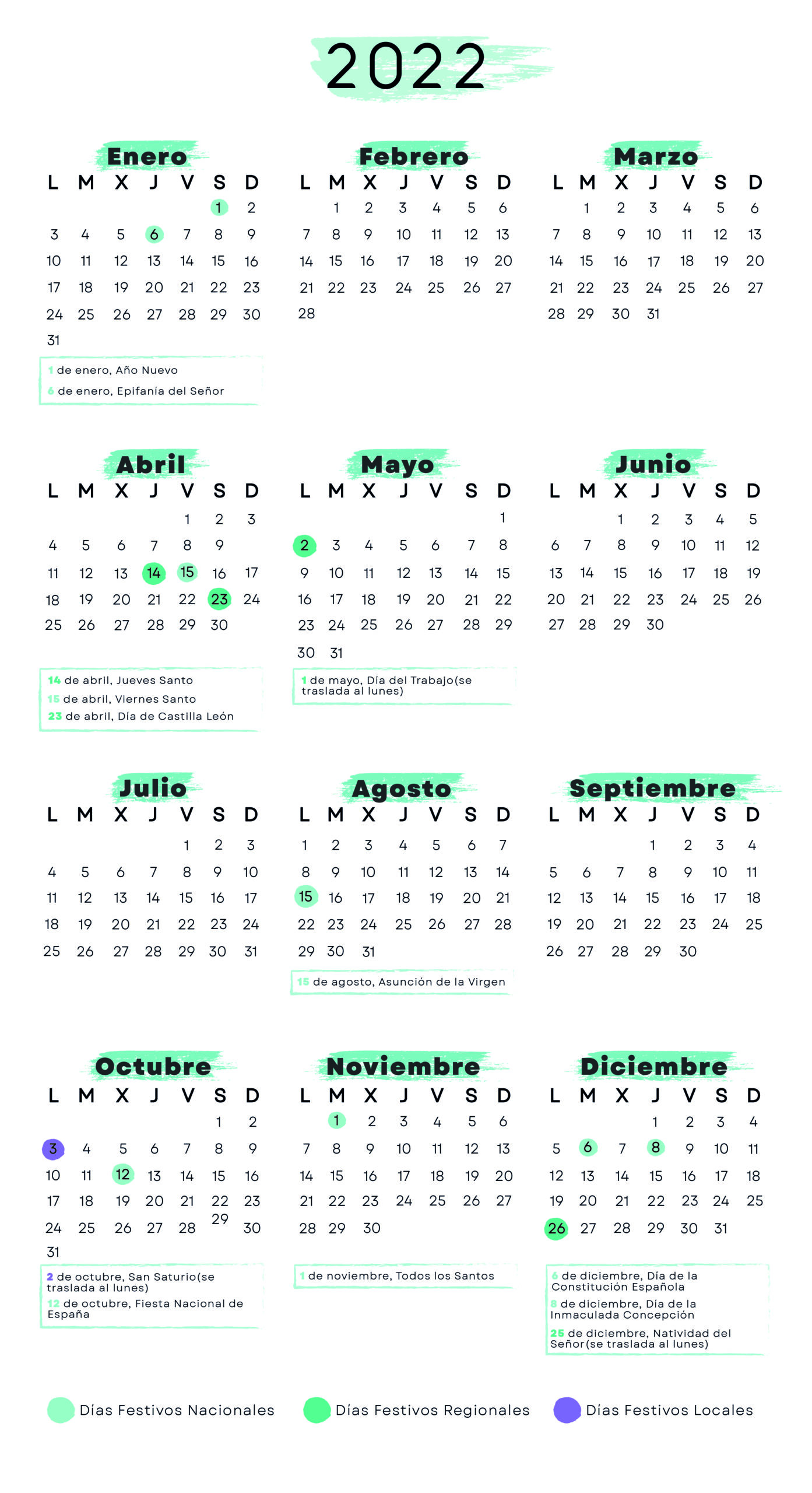 Calendario laboral Soria 2022