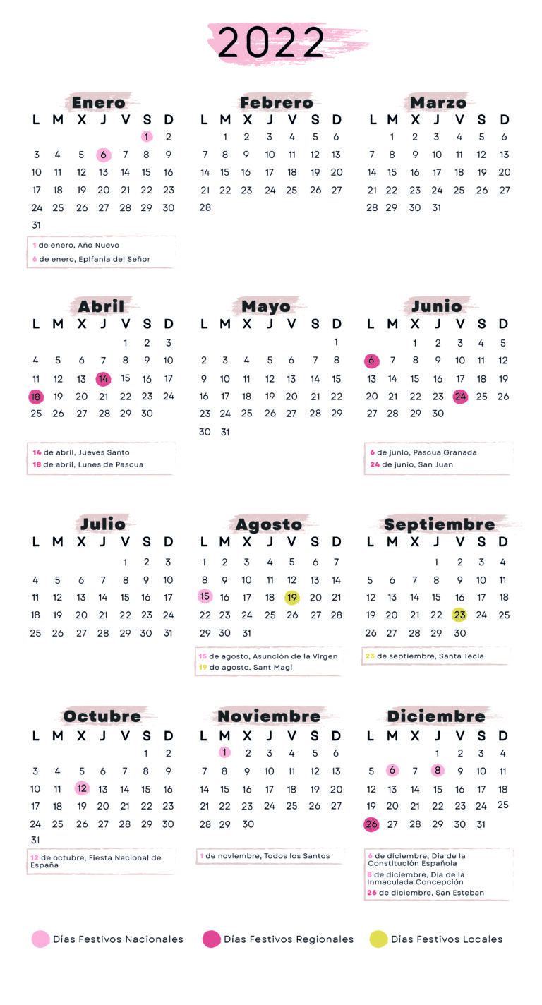 Calendario laboral Tarragona 2022