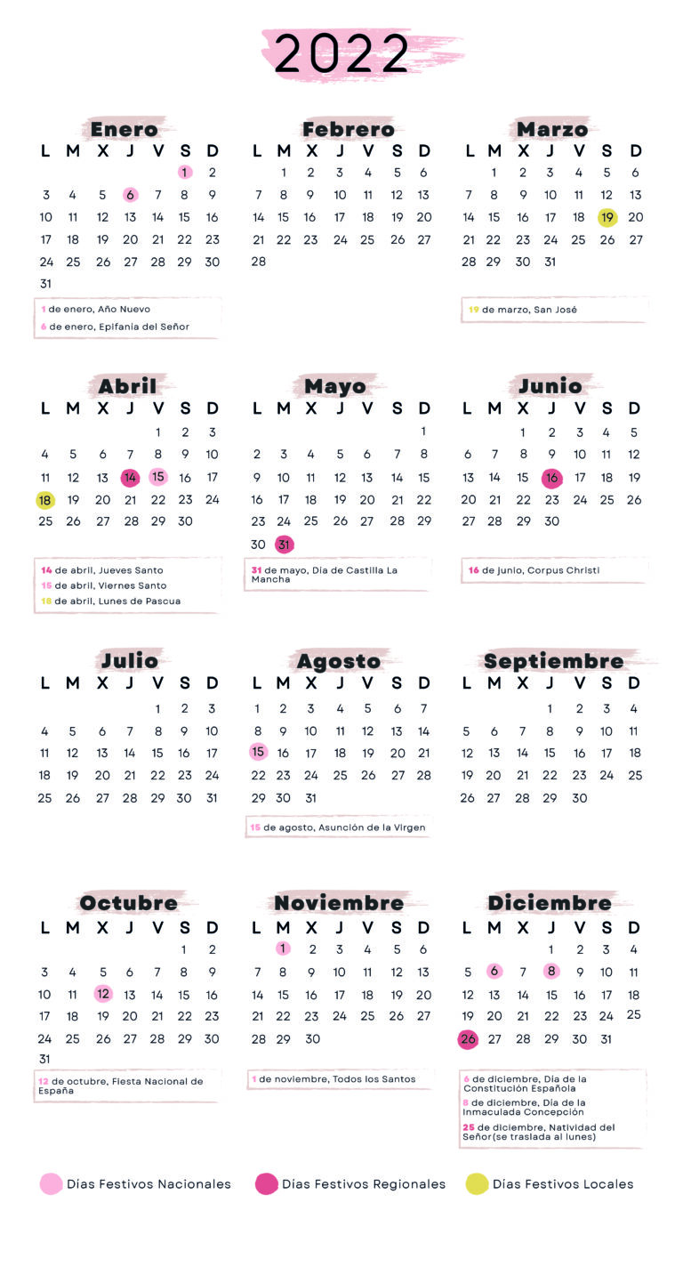 Calendario laboral Toledo 2022