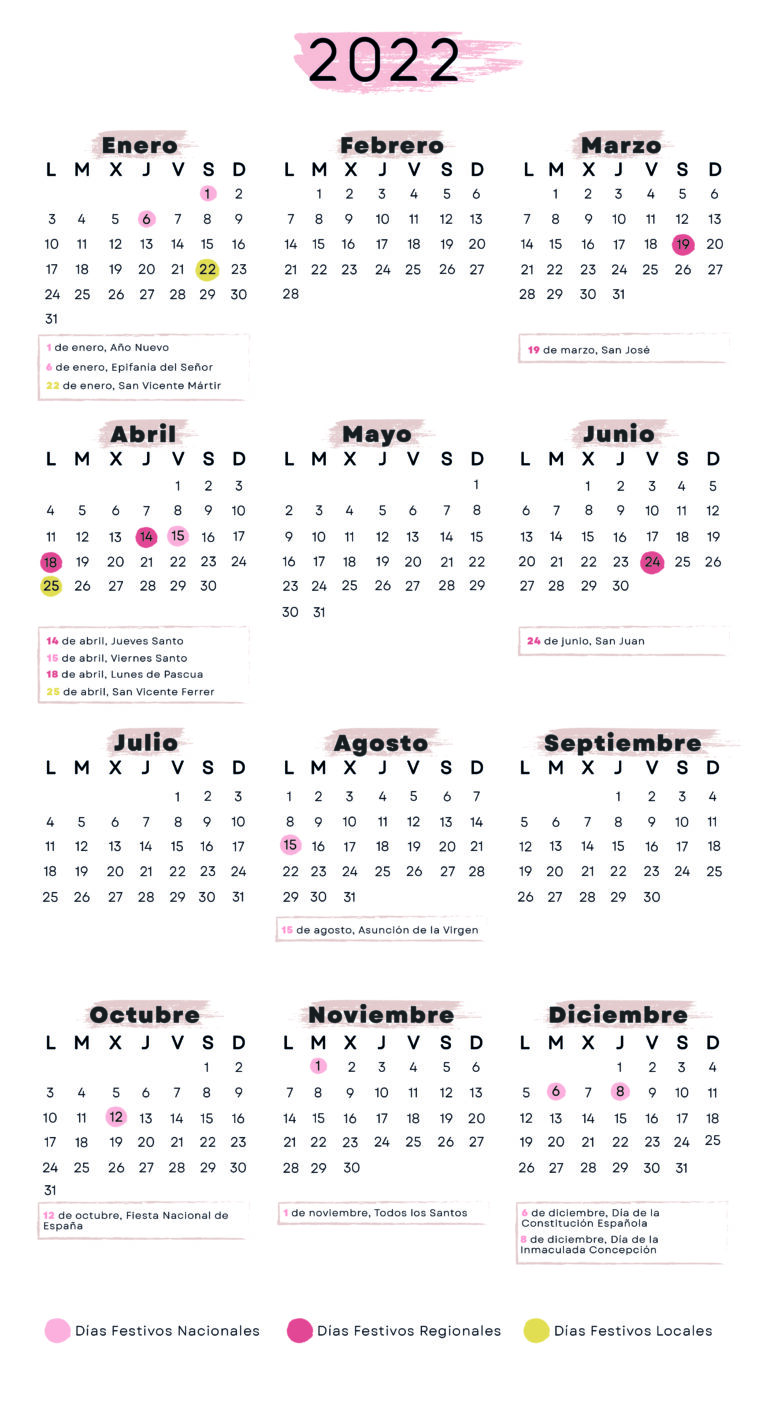 Calendario laboral Valencia 2022