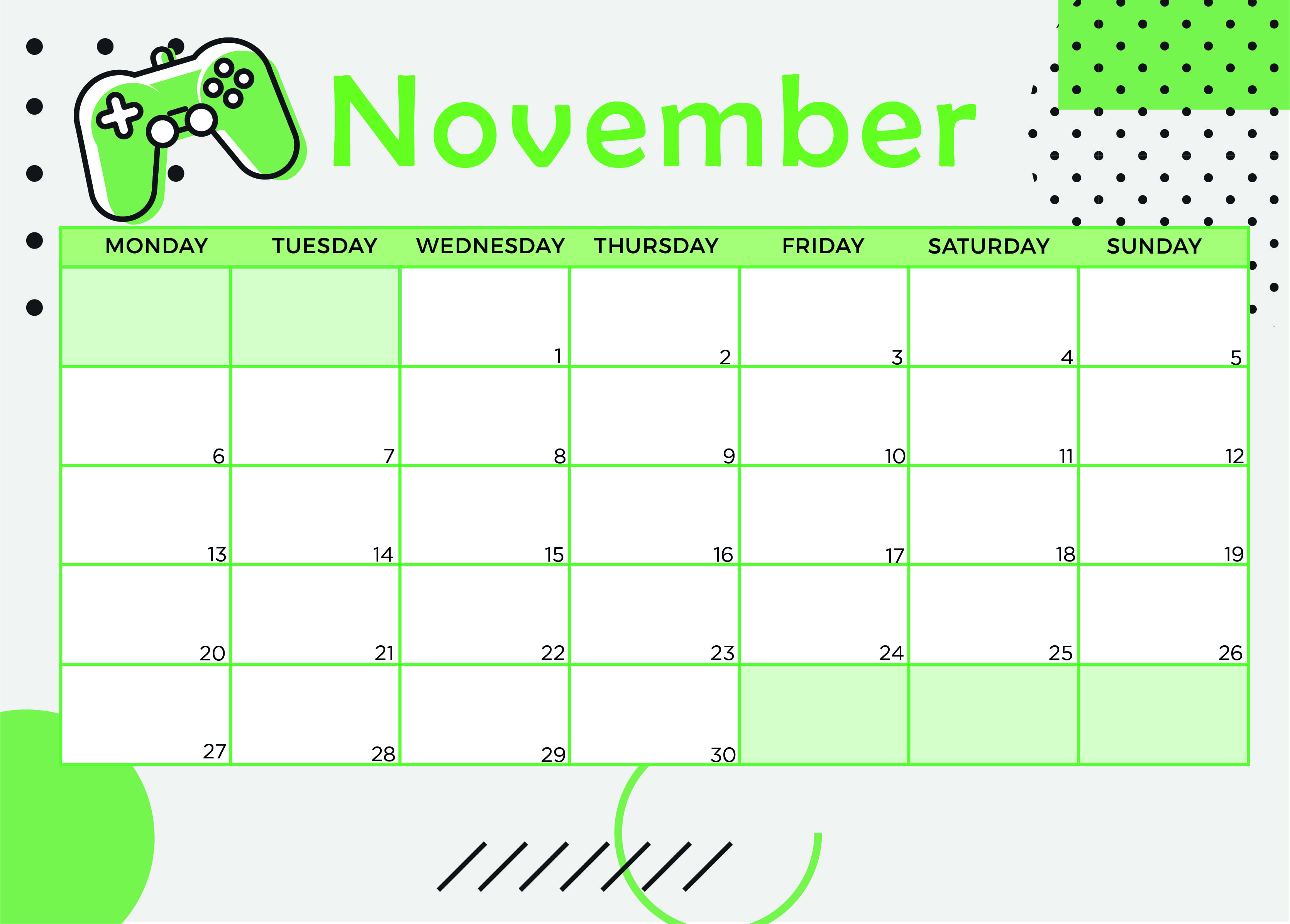 Printable November 2023 Calendar