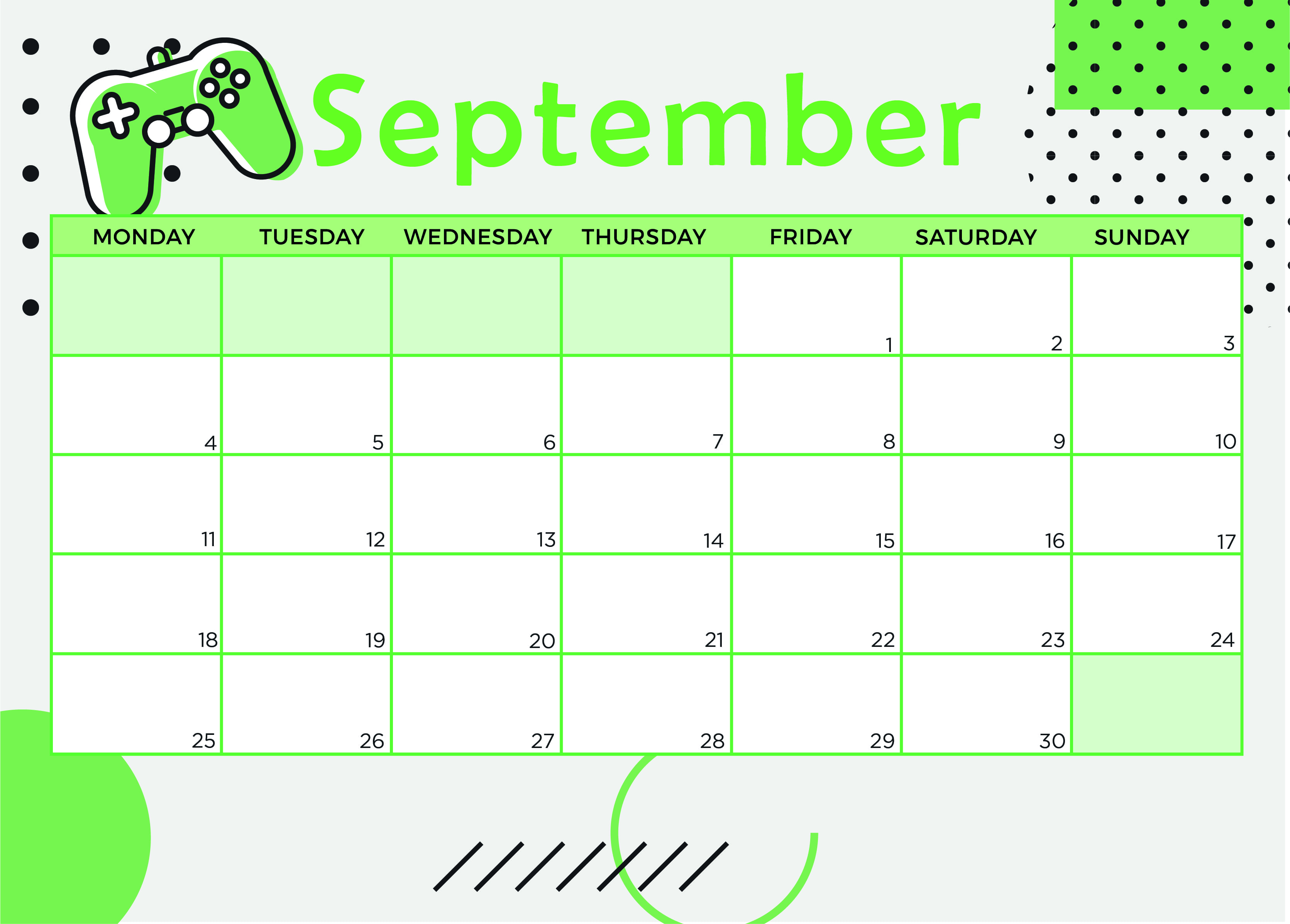 September 2023 Calendar Printable