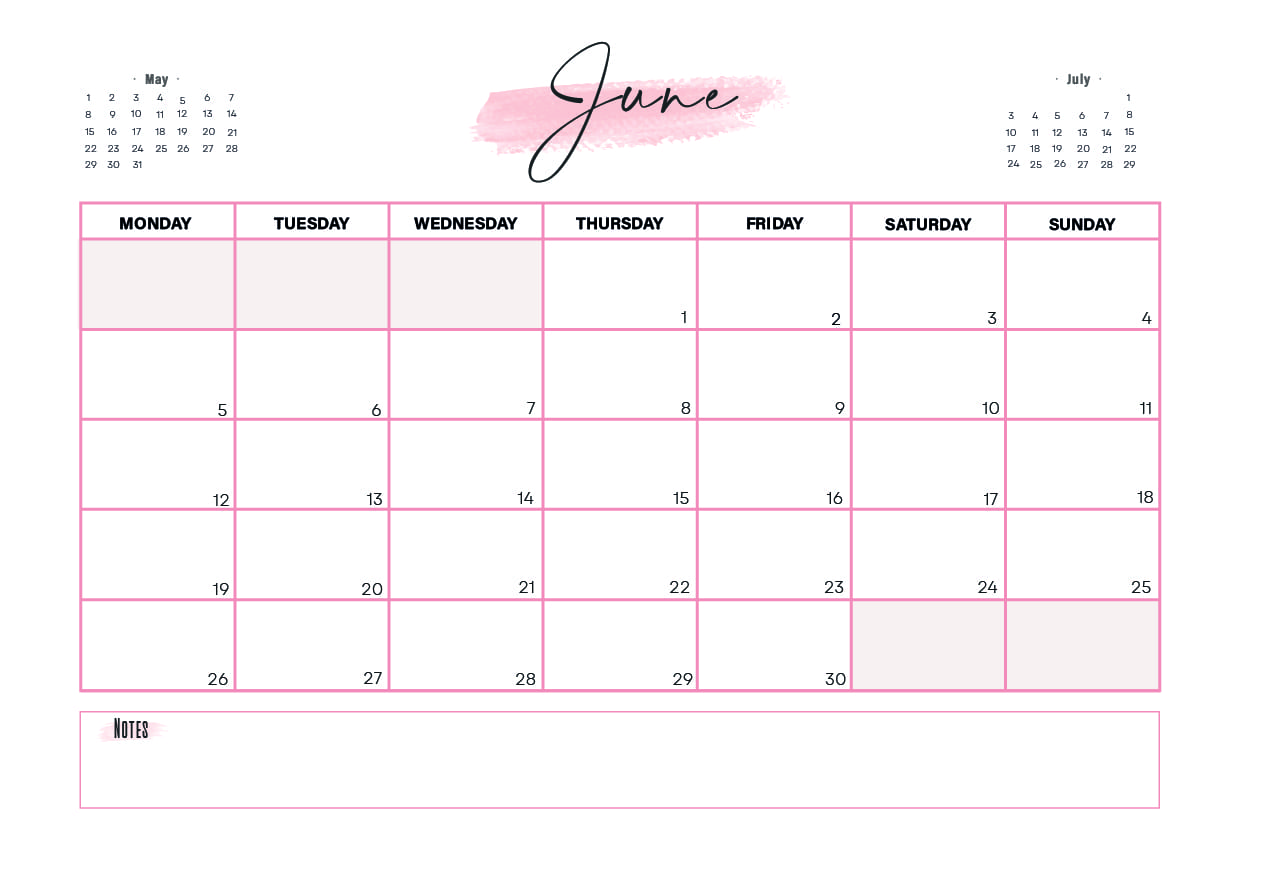 June 2023 Calendar printable