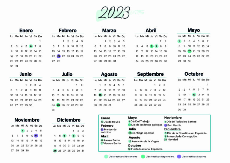 Calendario laboral Ourense 2023