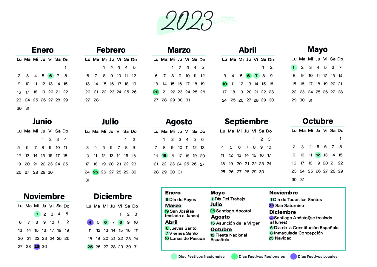 Calendario laboral Pamplona 2023