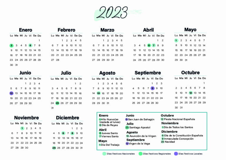Calendario laboral Salamanca 2023