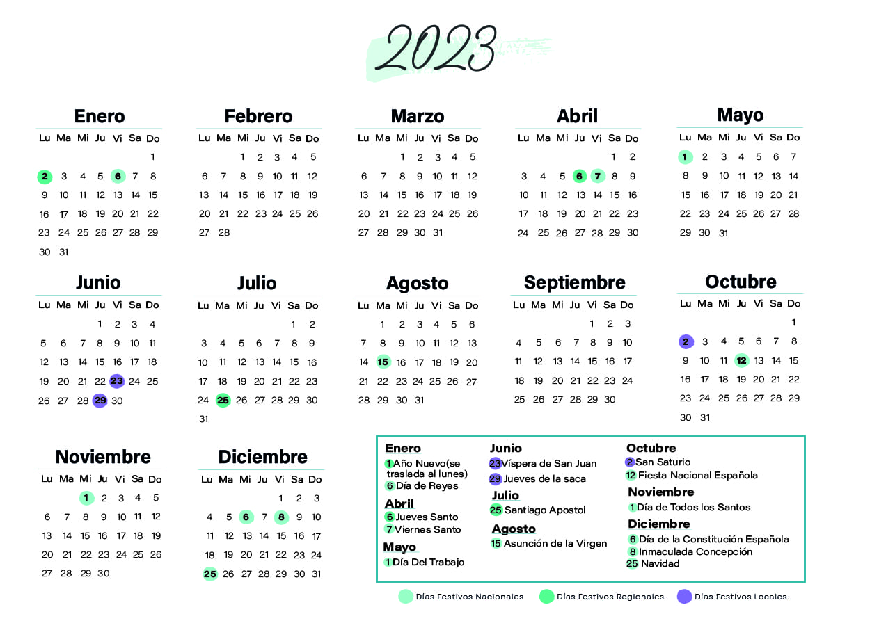 Calendario laboral Soria 2023