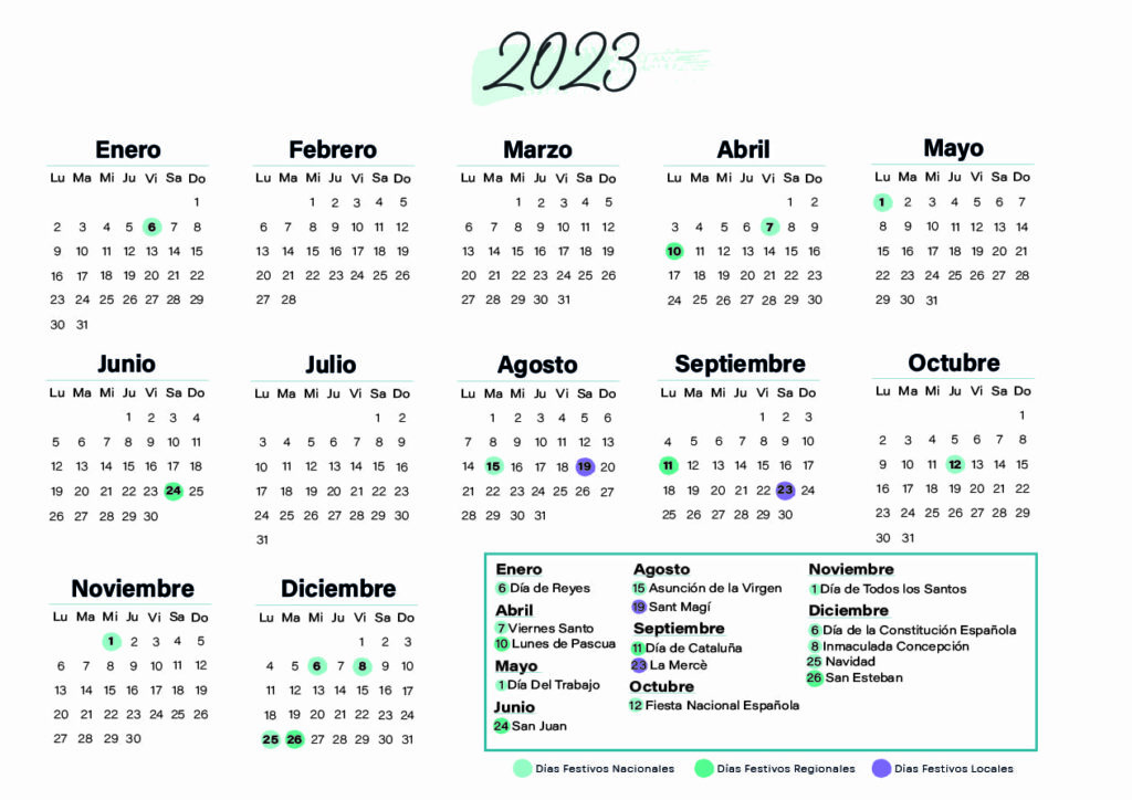 Calendario laboral Tarragona 2023