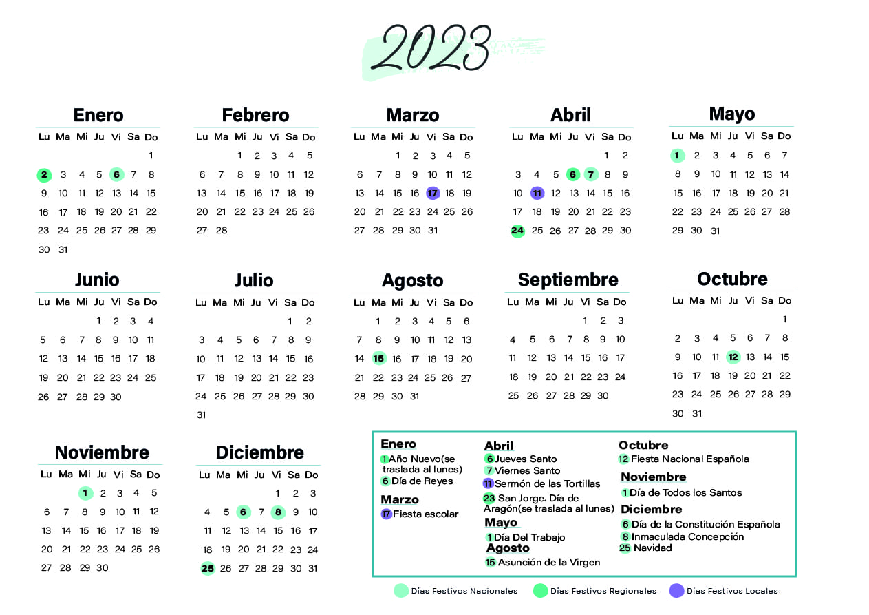 Calendario laboral Toledo 2023
