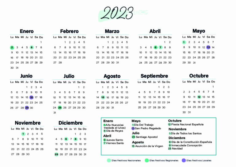 Calendario laboral Valladolid 2023