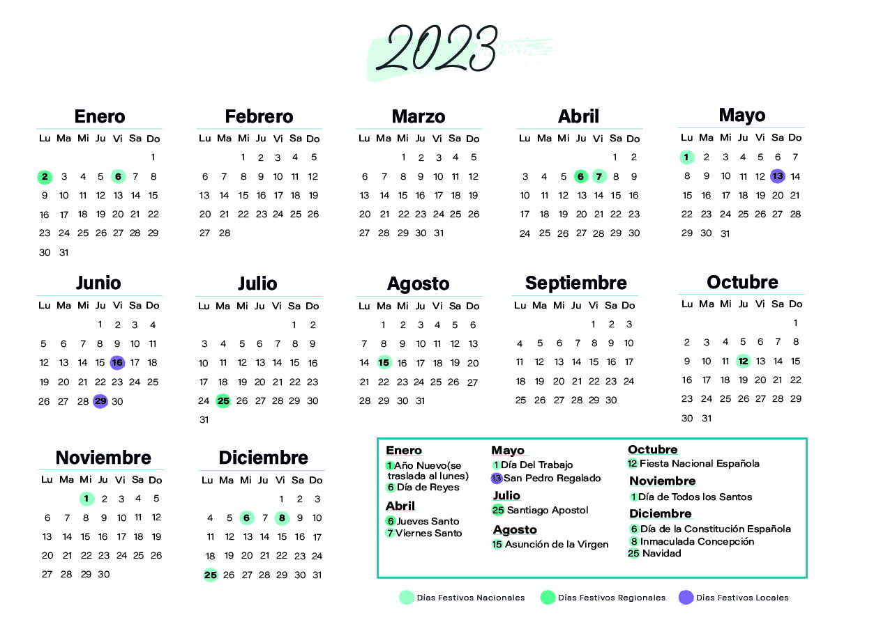 Calendario laboral Valladolid 2023
