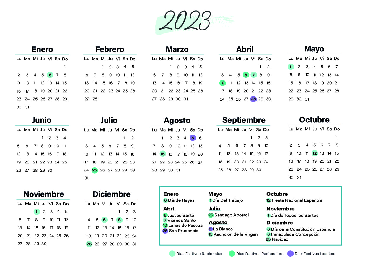Calendario laboral Álava 2023