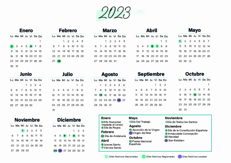 Calendario laboral Almeria 2023