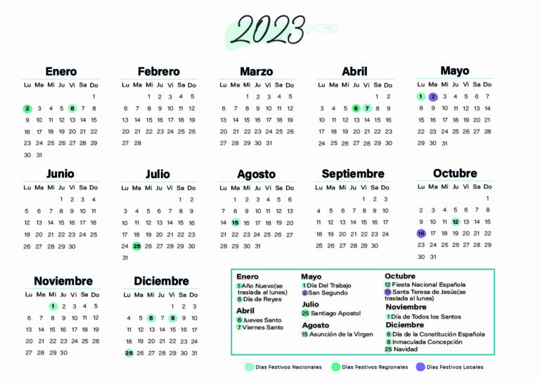 Calendario laboral Avila 2023