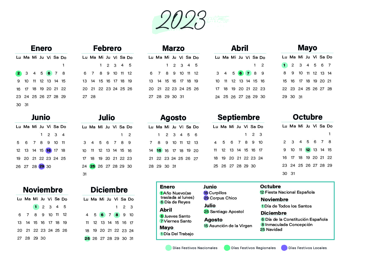 Calendario laboral Burgos 2023