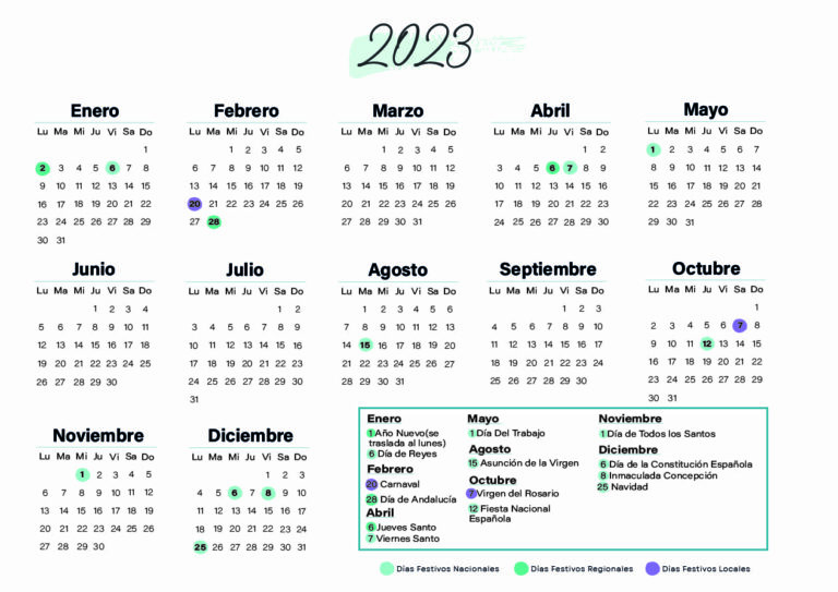 Calendario laboral Cadiz 2023