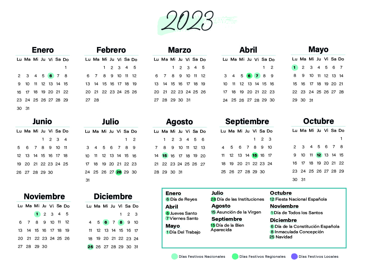 Calendario laboral Cantabria 2023