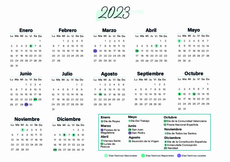 Calendario laboral Castellon 2023