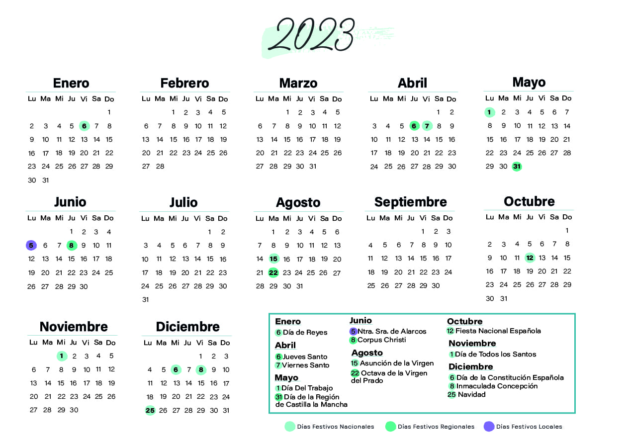 Calendario laboral Ciudad Real 2023