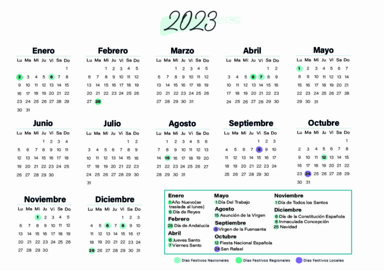 Calendario laboral Cordoba 2023