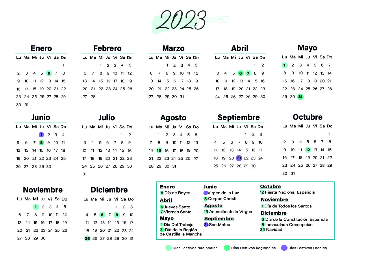 Calendario laboral Cuenca 2023