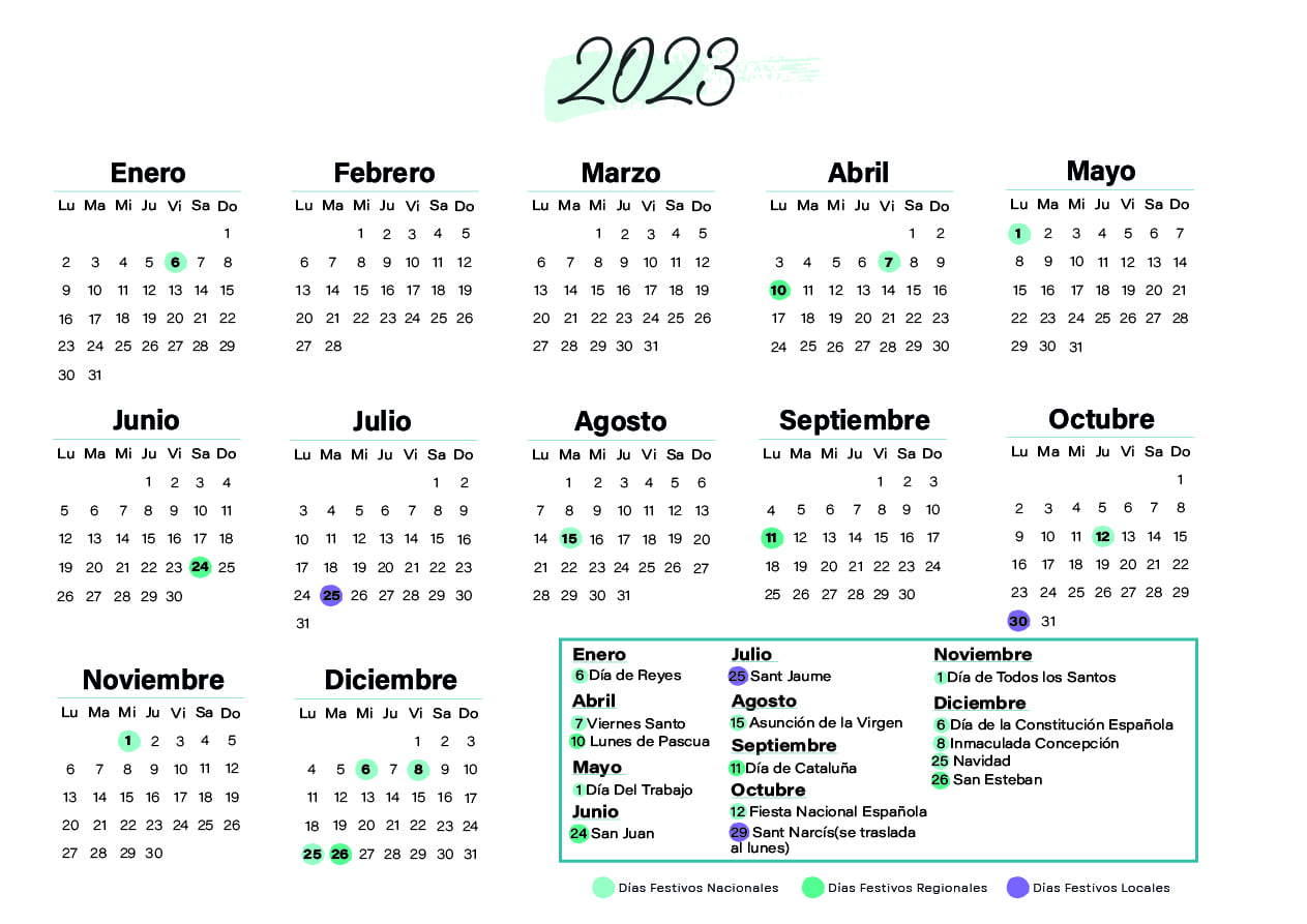 Calendario laboral Girona 2023