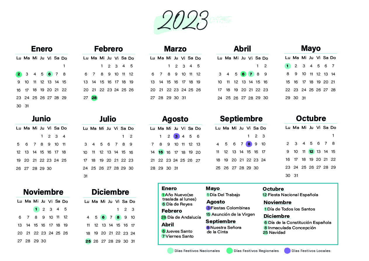 Calendario laboral Huelva 2023