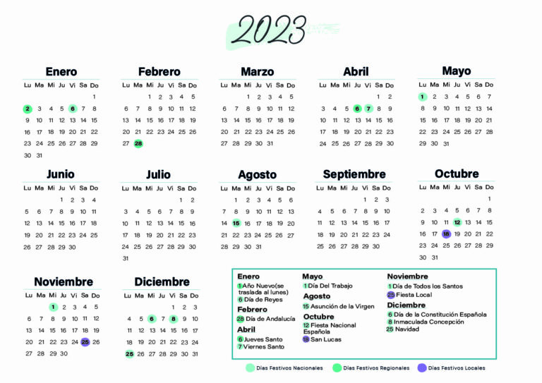 Calendario laboral Jaen 2023