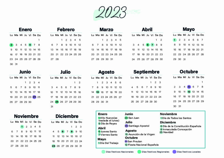 Calendario laboral Leon 2023