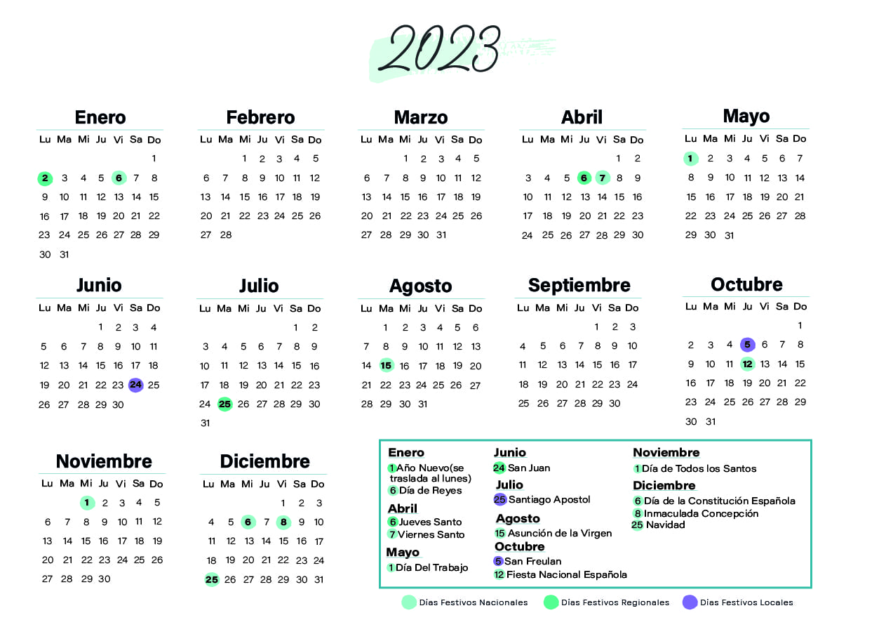Calendario laboral León 2023