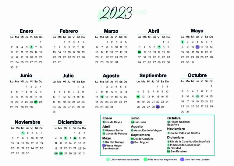 Calendario laboral Lleida 2023