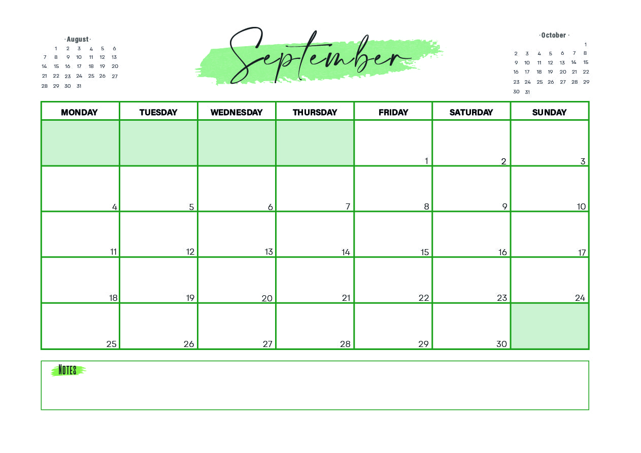 September 2023 Calendar printable